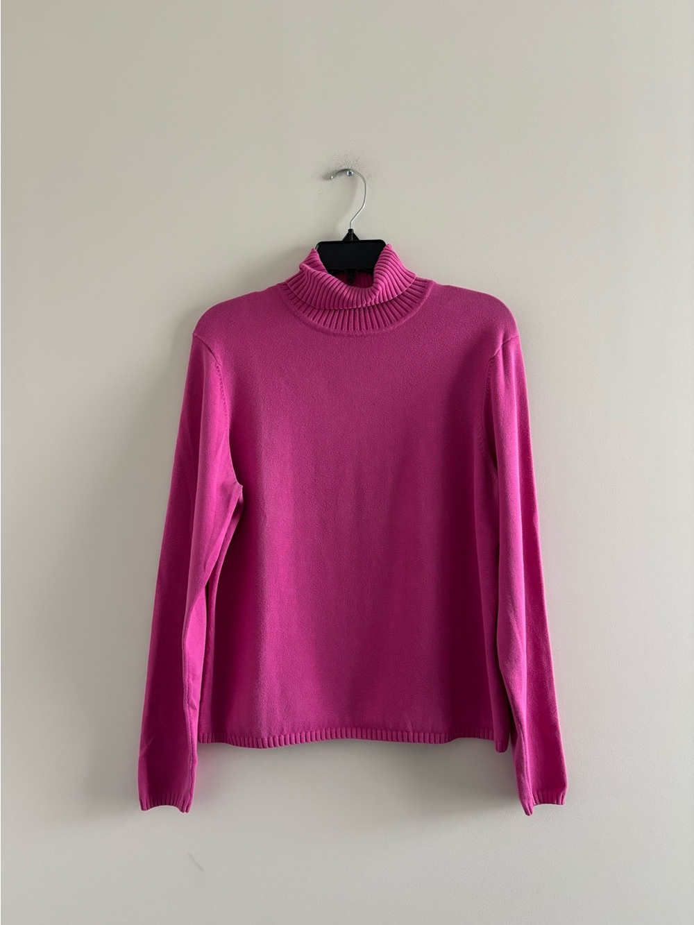 Vintage Talbots Turtleneck Sweater Pink Cotton Womens L Preppy Barbiecore 90s